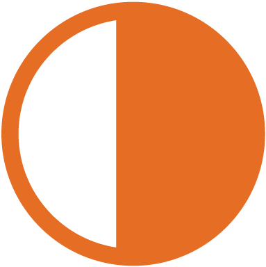 orange circle with half filled in