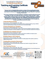 Teaching and Learning Flyer