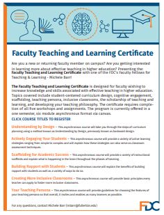 Teaching and Learning Workshop Flyer